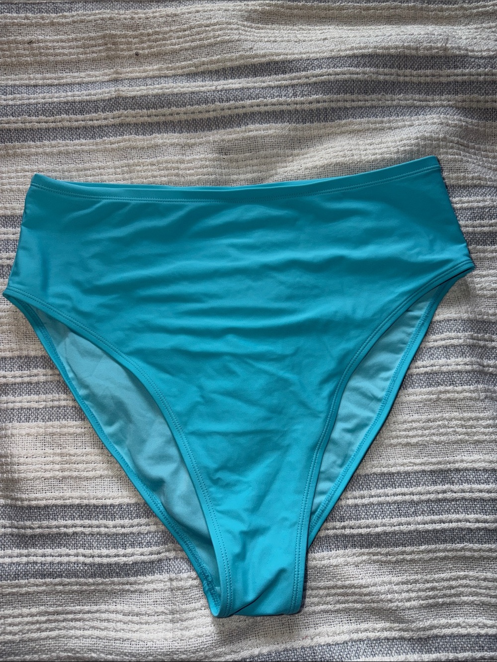 Fashion Nova Teal High-Rise Bikini Bottoms